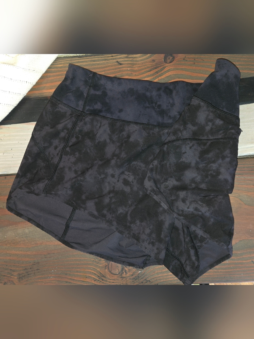 CRZ YOGA Black Tie-Dye Athletic Shorts